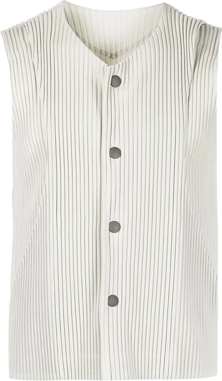 Plissé-Pleat Layered Waistcoat