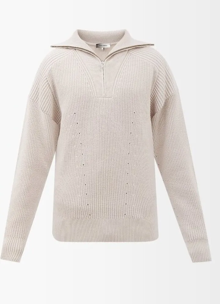 Benny Zip-neck Merino-wool Sweater