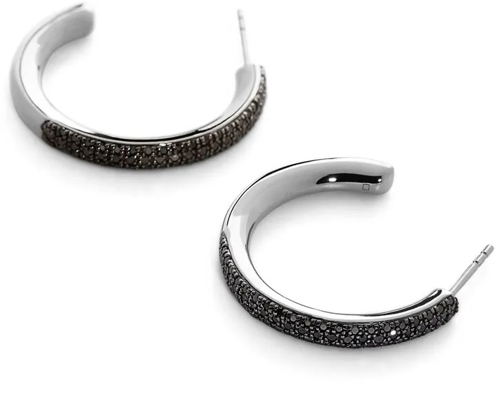 Fiji Black Diamond Hoop Earrings