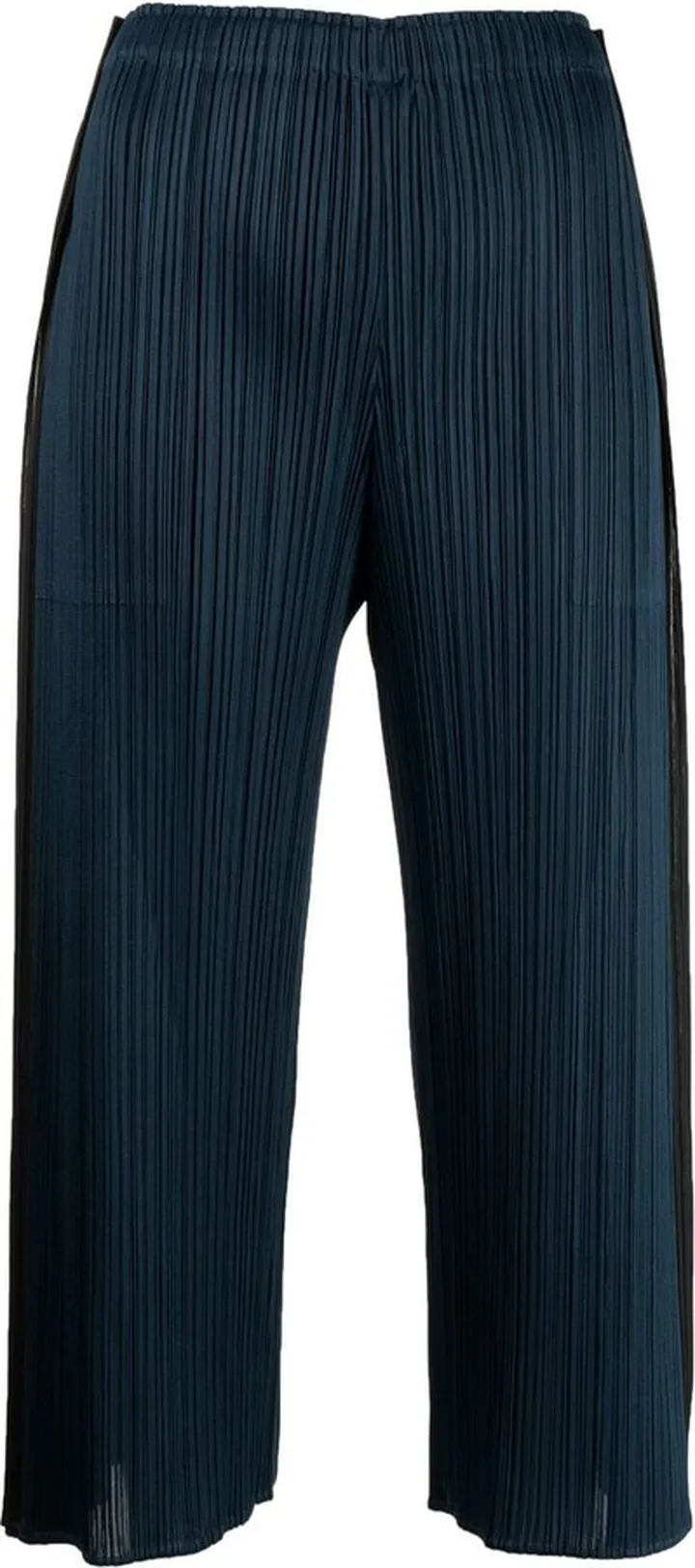 Plissé-Effect Cropped Trousers