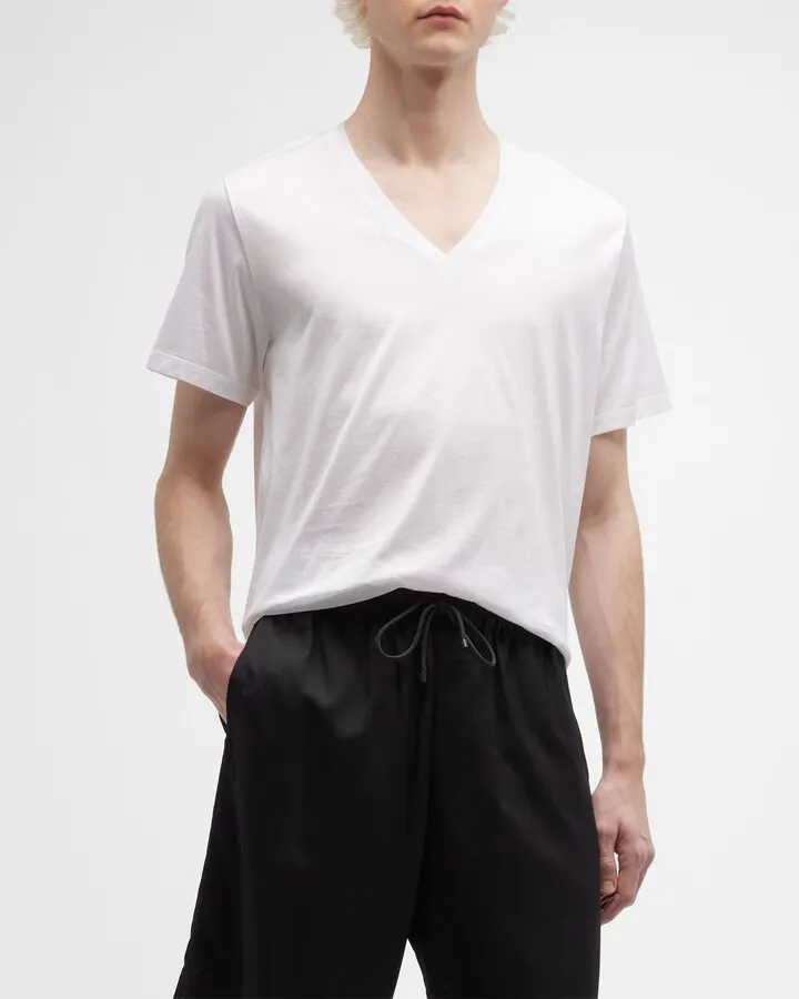 Cotton Sporty V-Neck T-Shirt
