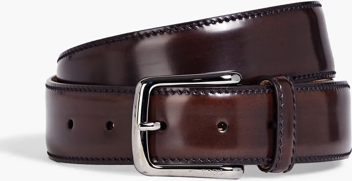Glossed-leather belt