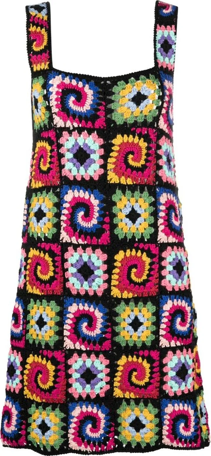 Black Crochet Mini Dress