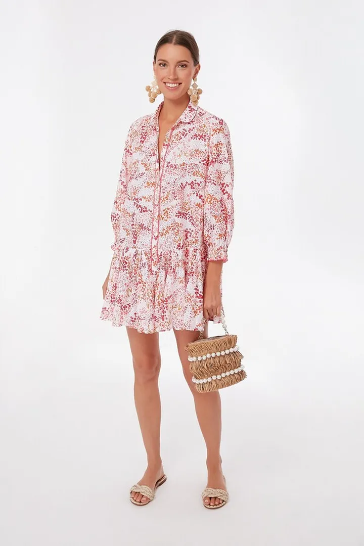 White Pink Tulipe Tesorino Mini Dress