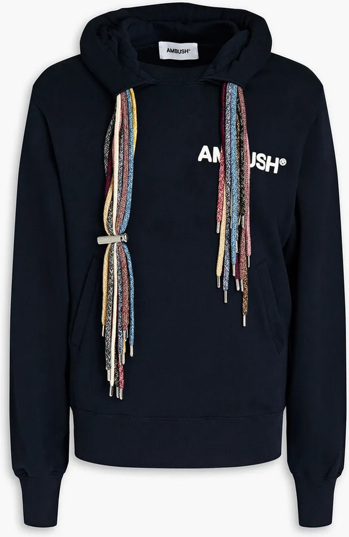 Printed French cotton-terry hoodie