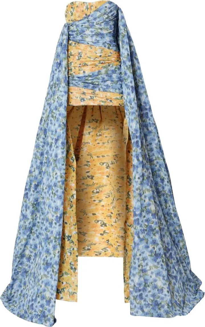 Floral-Print Double-Layer Dress