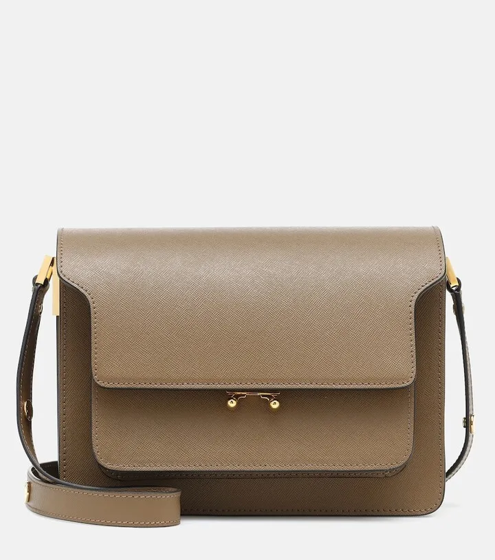 Trunk leather shoulder bag