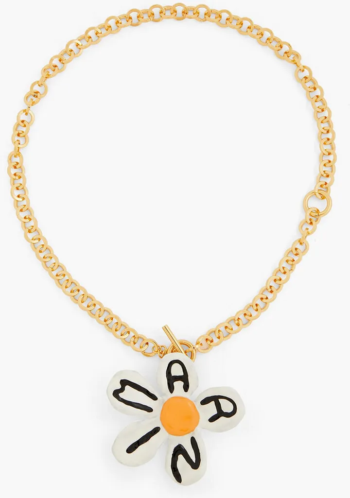 Gold-tone enamel necklace