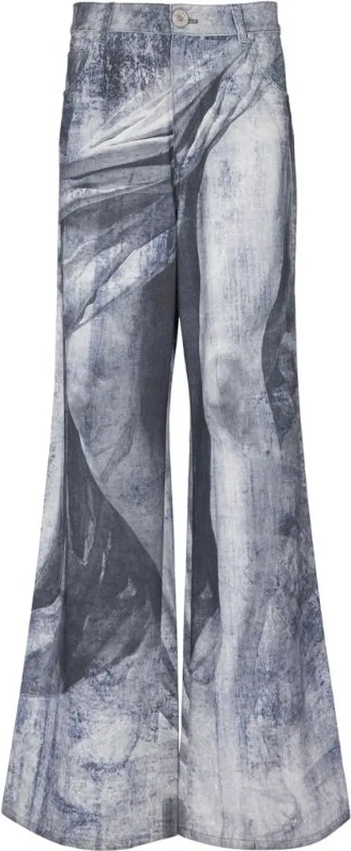 Balmain Printed Wide-Leg Jeans