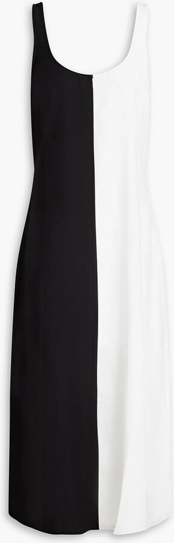 Anne-Marie satin-paneled open-back crepe midi dress