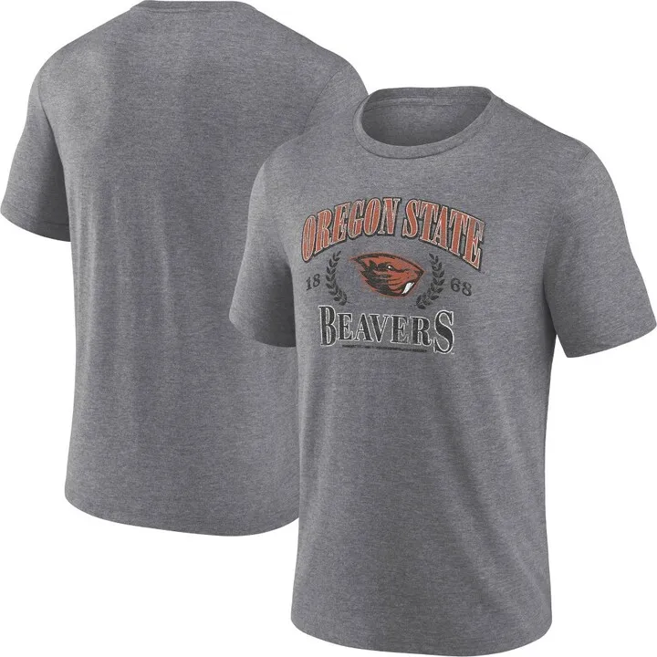 NCAA Oregon State Beavers Men's Gray Tri-Blend Short Sleeve T-Shirt - S
