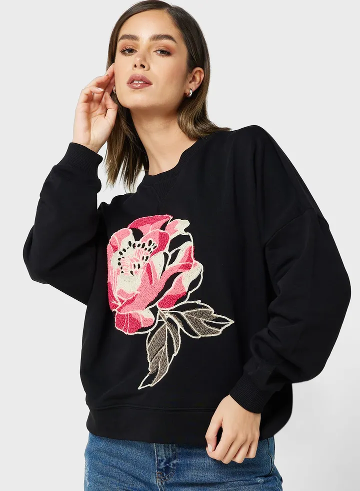 Floral Print Sweatshirt