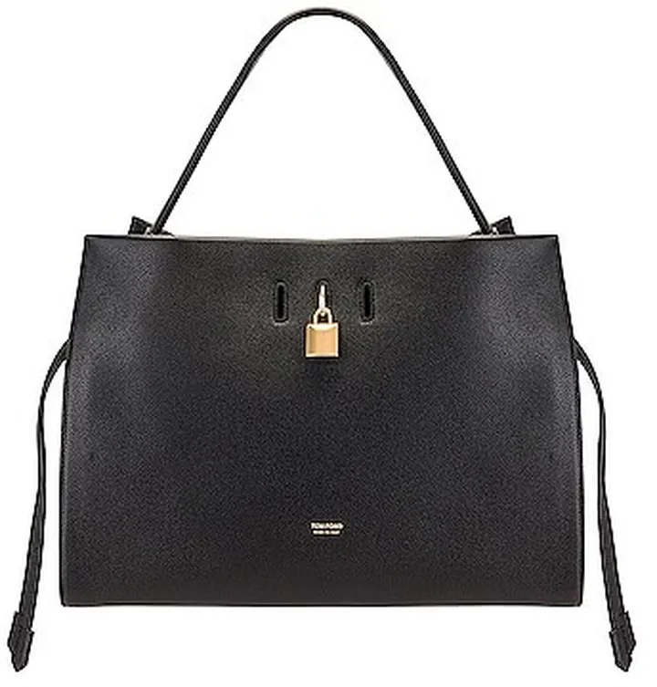 TOM FORD Padlock Large Shoulder Bag in Black