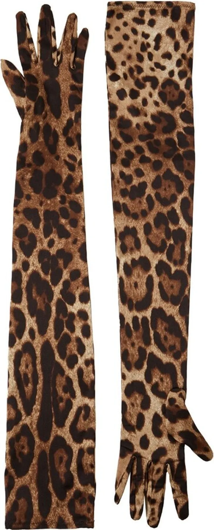 Printed stretch satin gloves