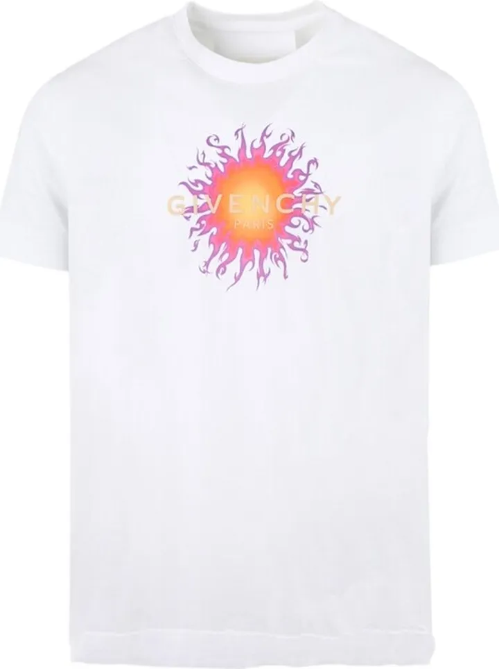 Classic Fit Flame Print T-shirt White