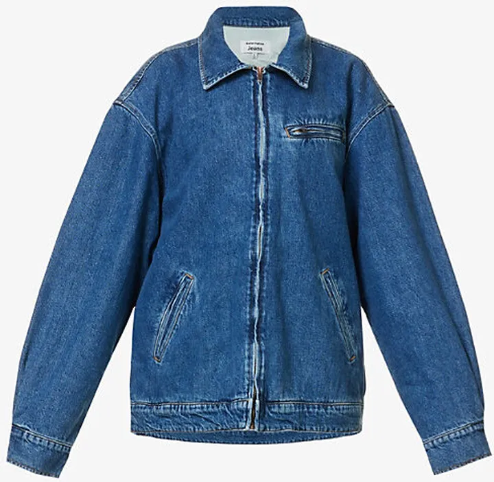 Womens Indio Marco Oversized Recycled-denim-blend Bomber Jacket