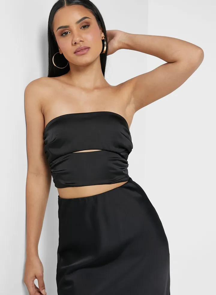 Bandeau Ruched Crop Top
