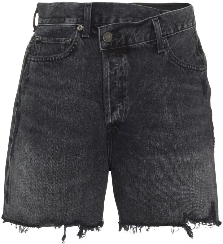 Frayed-Hem Denim Shorts