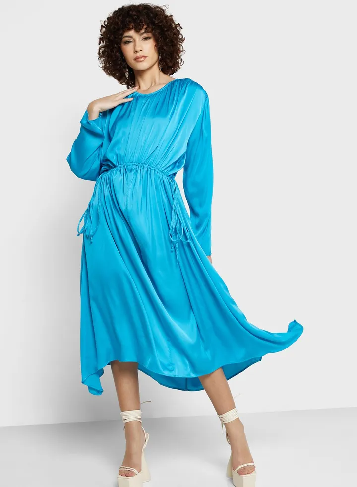 Ruched Satin Dress