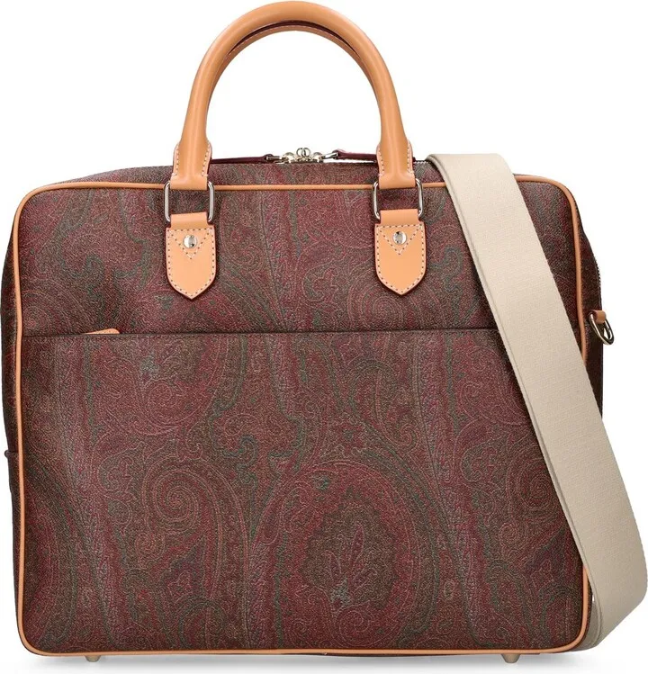 Paisley print coated cotton work bag