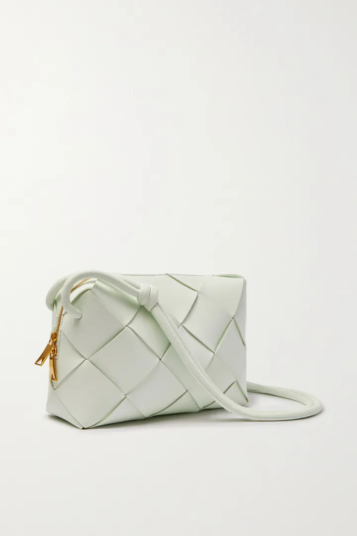 Bottega Veneta - Camera Small Intrecciato Leather Shoulder Bag - White