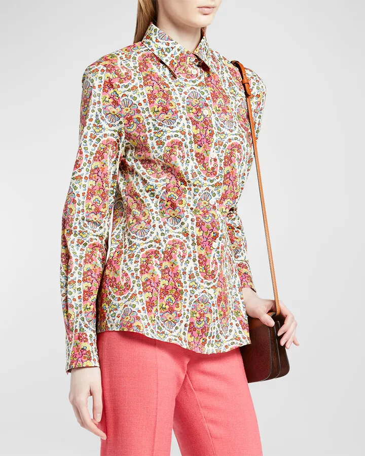 Floral Paisley Button-Front Shirt