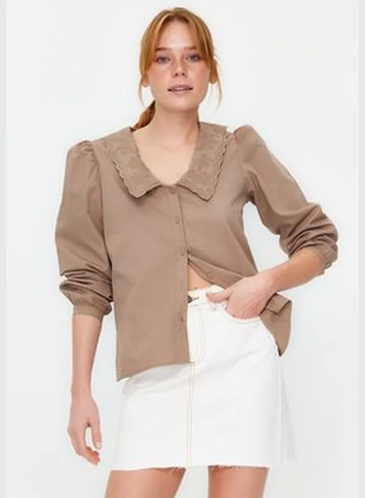 Beige Woven Shirt TWOAW21GO0005