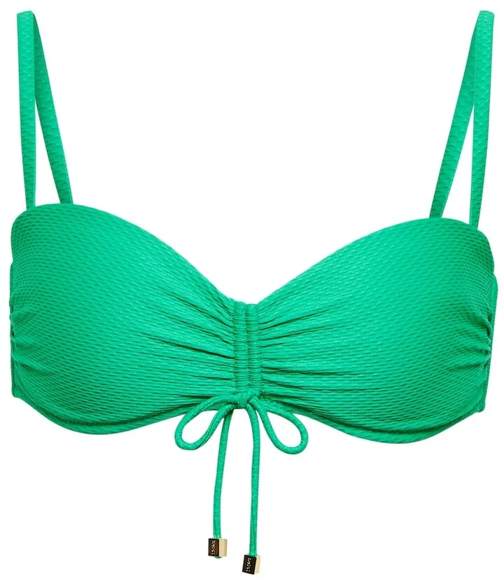 Textured self-tie bikini top