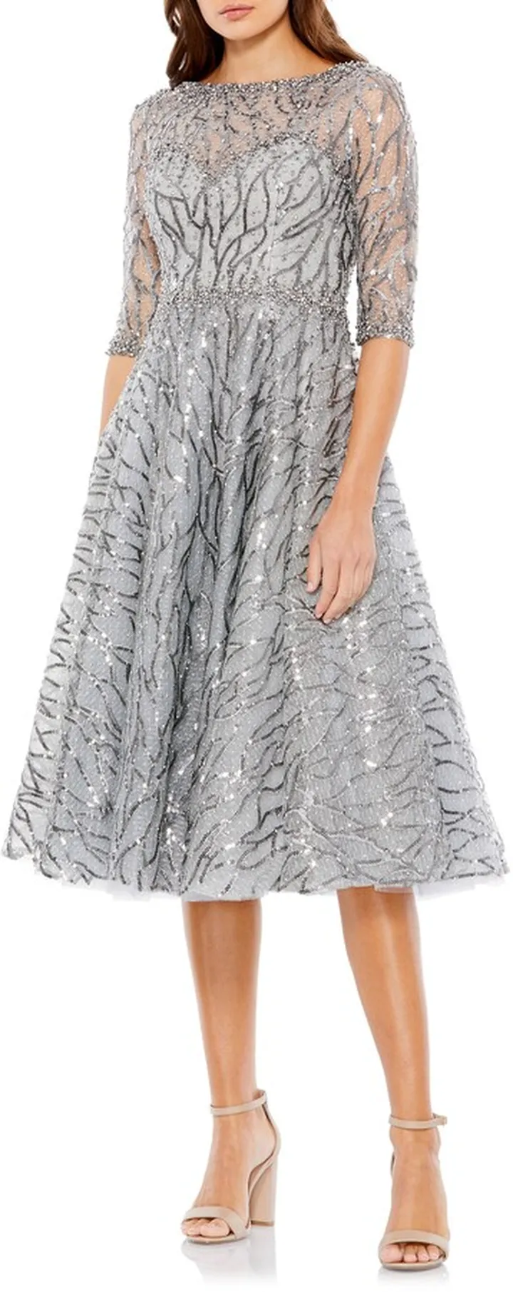 Sequin Embellished Midi Dress