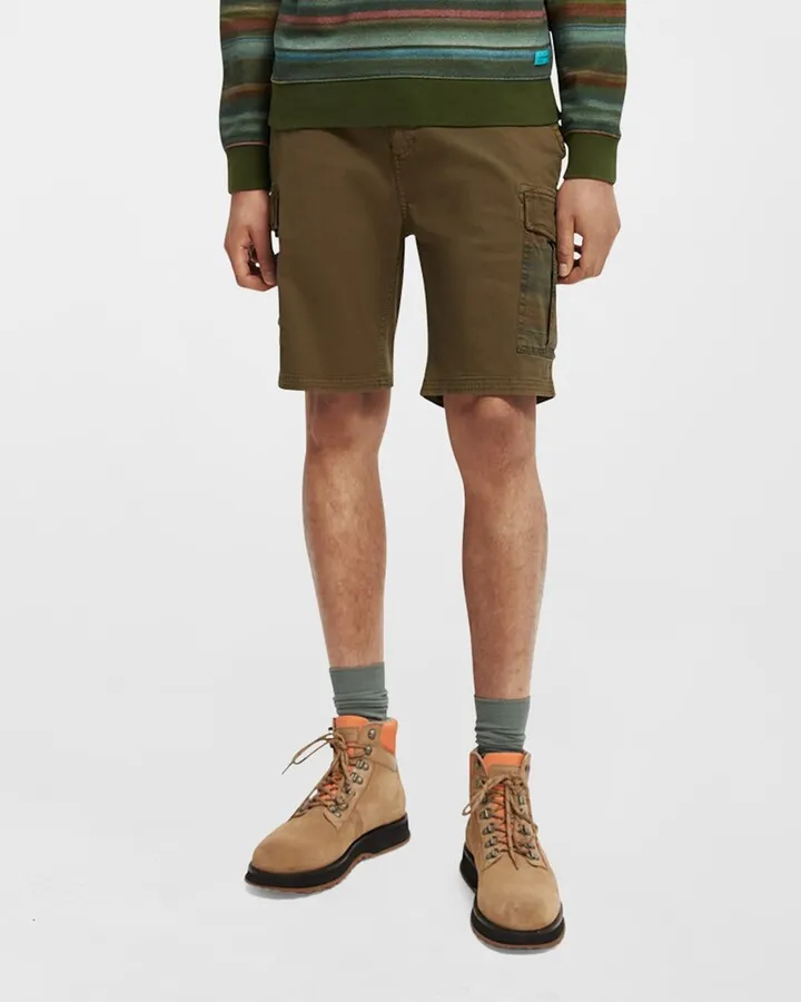 Men's Contrast-Pocket Cargo Shorts