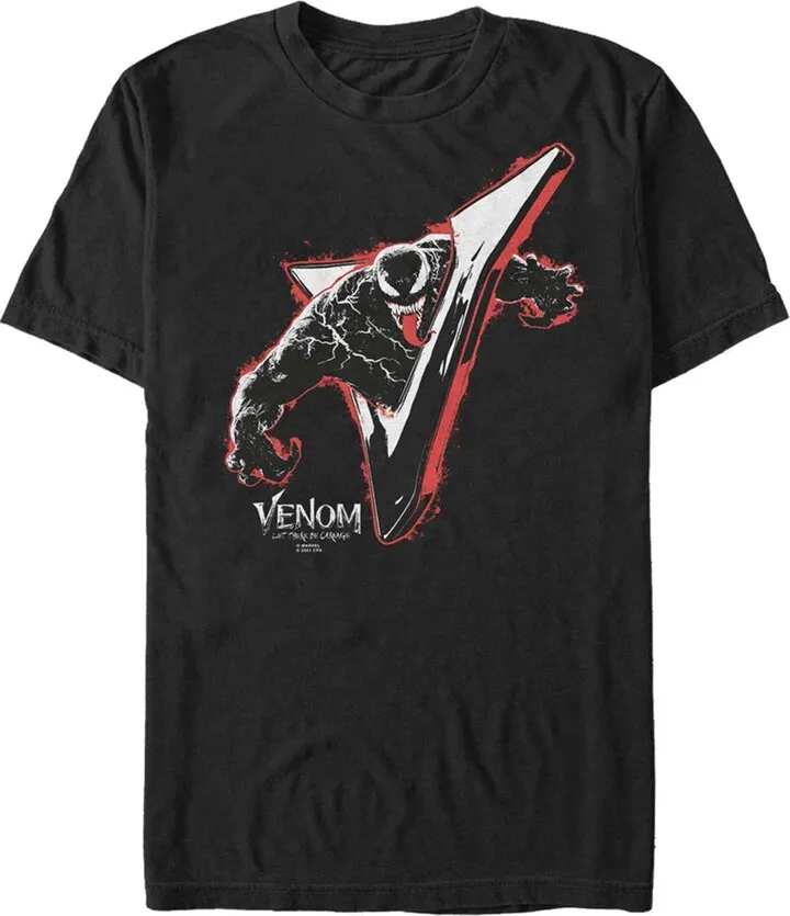 Men's Marvel Venom: Let There be Carnage Shiny V T-Shirt - Black - Medium