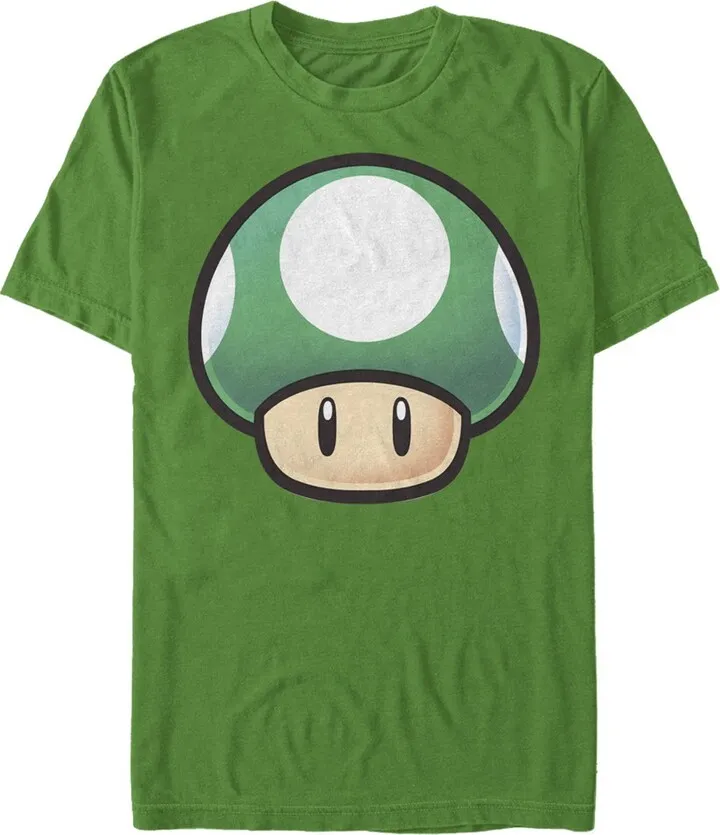 Men's Nintendo 1-Up Mushroom Portrait T-Shirt - Kelly Green - Large