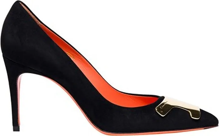 Suede high-heel court