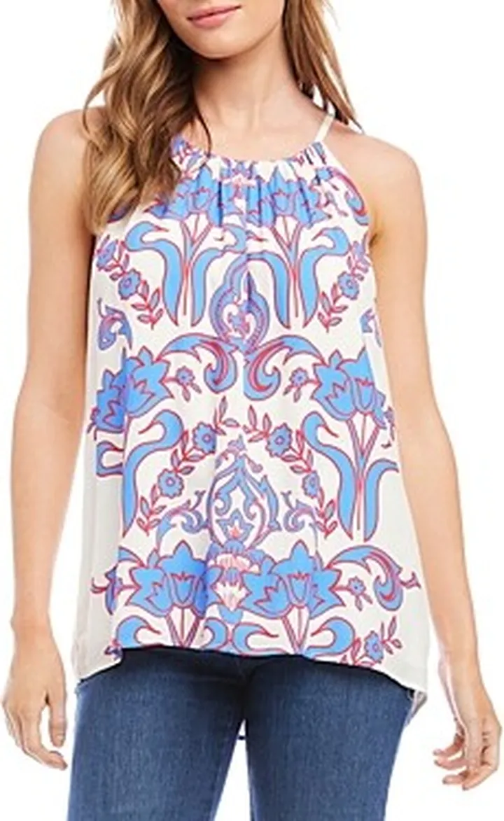 Karen Kane Shirred Halter Tank Top