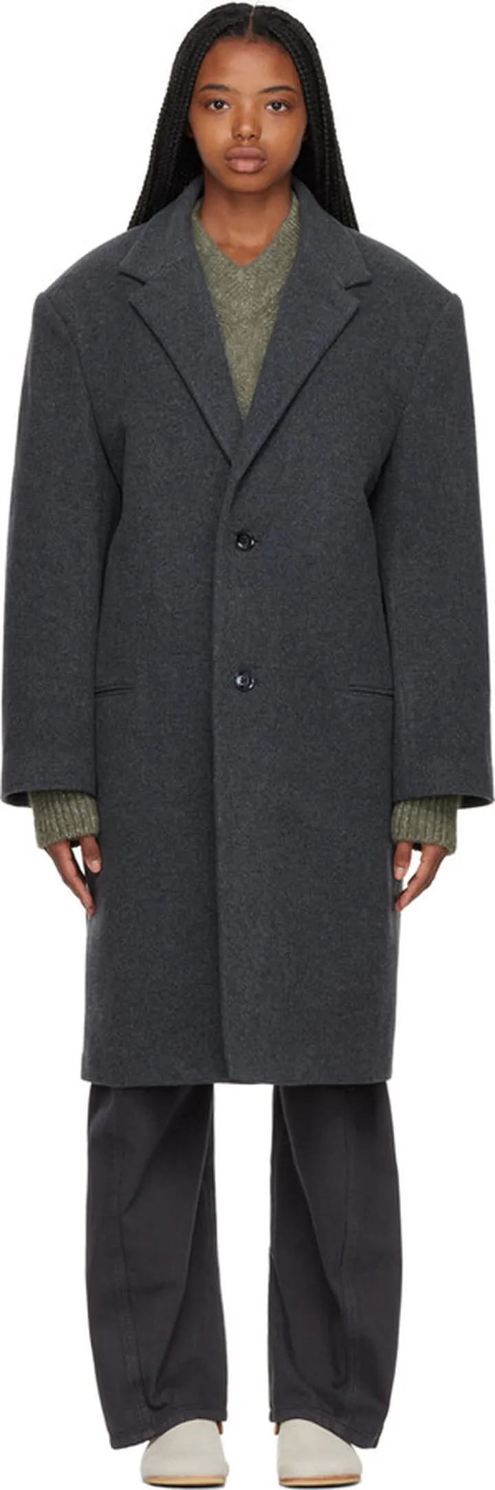 LEMAIRE Gray Chesterfield Coat