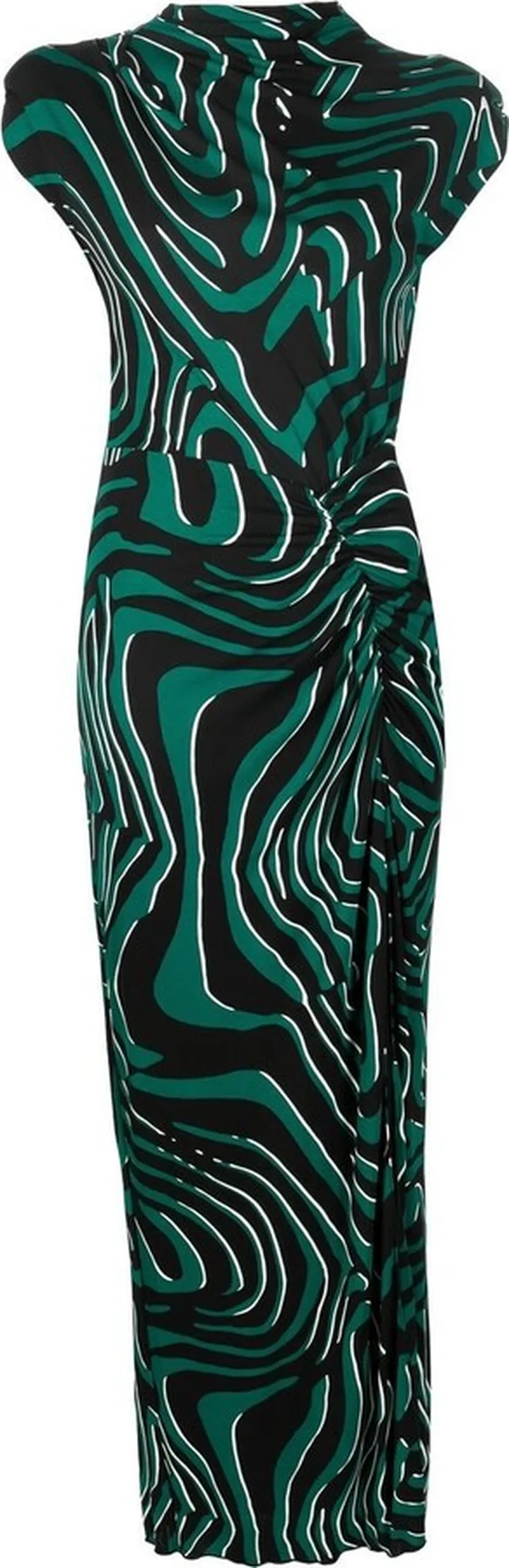 Apollo cap-sleeved printed dress