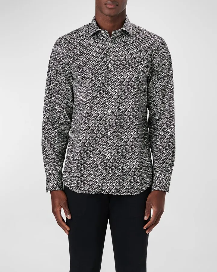 Men's Axel Shaped Floral Sport Shirt