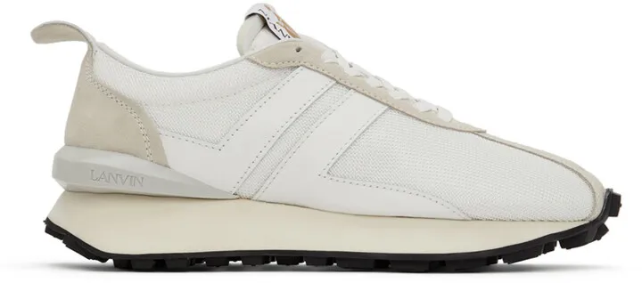 Lanvin White & Grey Mesh Bumpr Sneakers