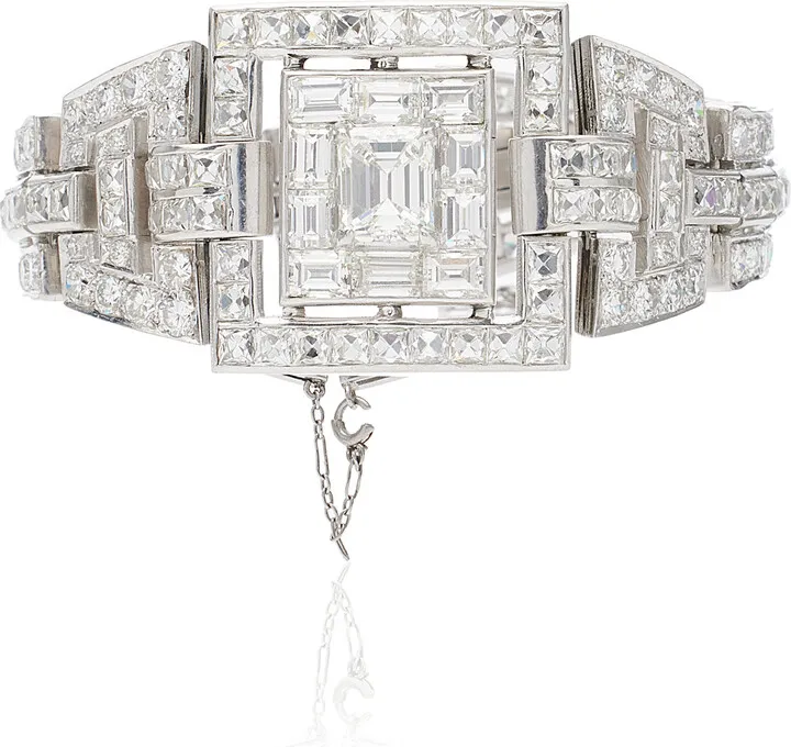 Women's Vintage Diamond Platinum Bracelet
