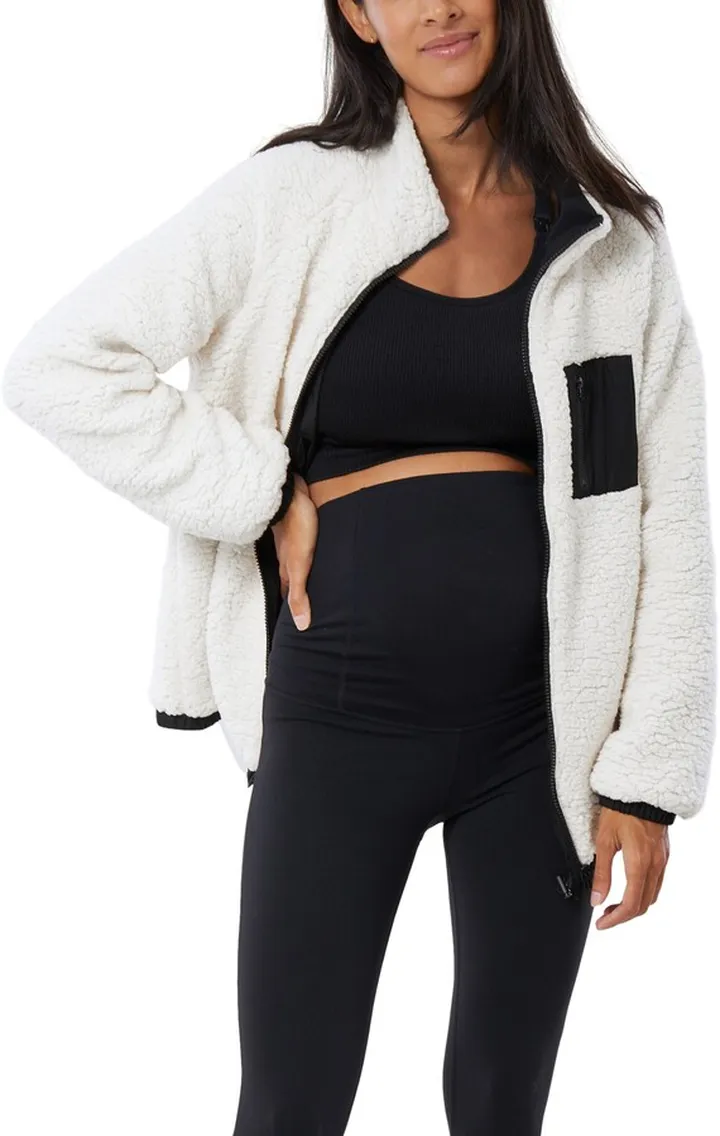 Reversible Faux Shearling Maternity Jacket