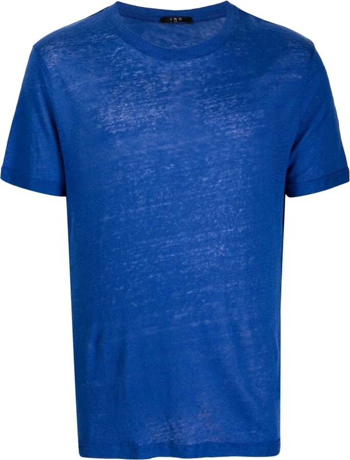 slub-textured round-neck T-shirt