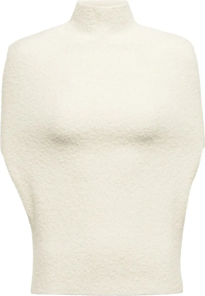 Turtleneck wool-blend top