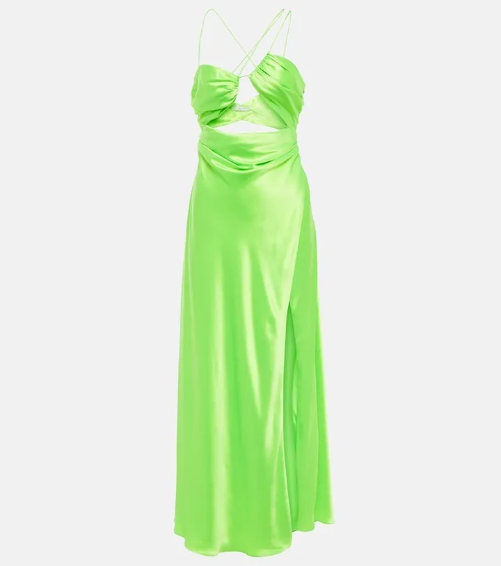 Cutout silk gown