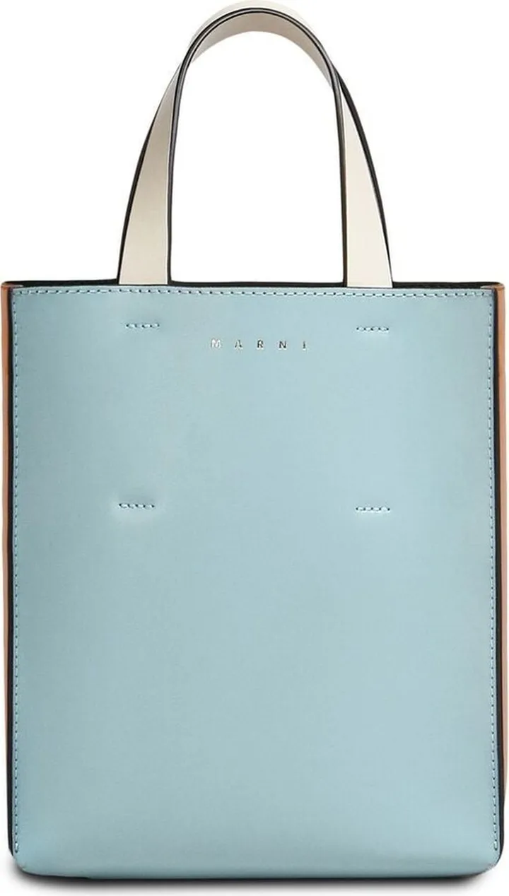 Two-Tone Leather Tote Bag