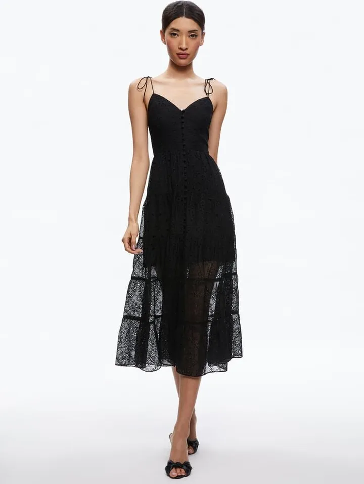 Shanti Button Front Tiered Dress
