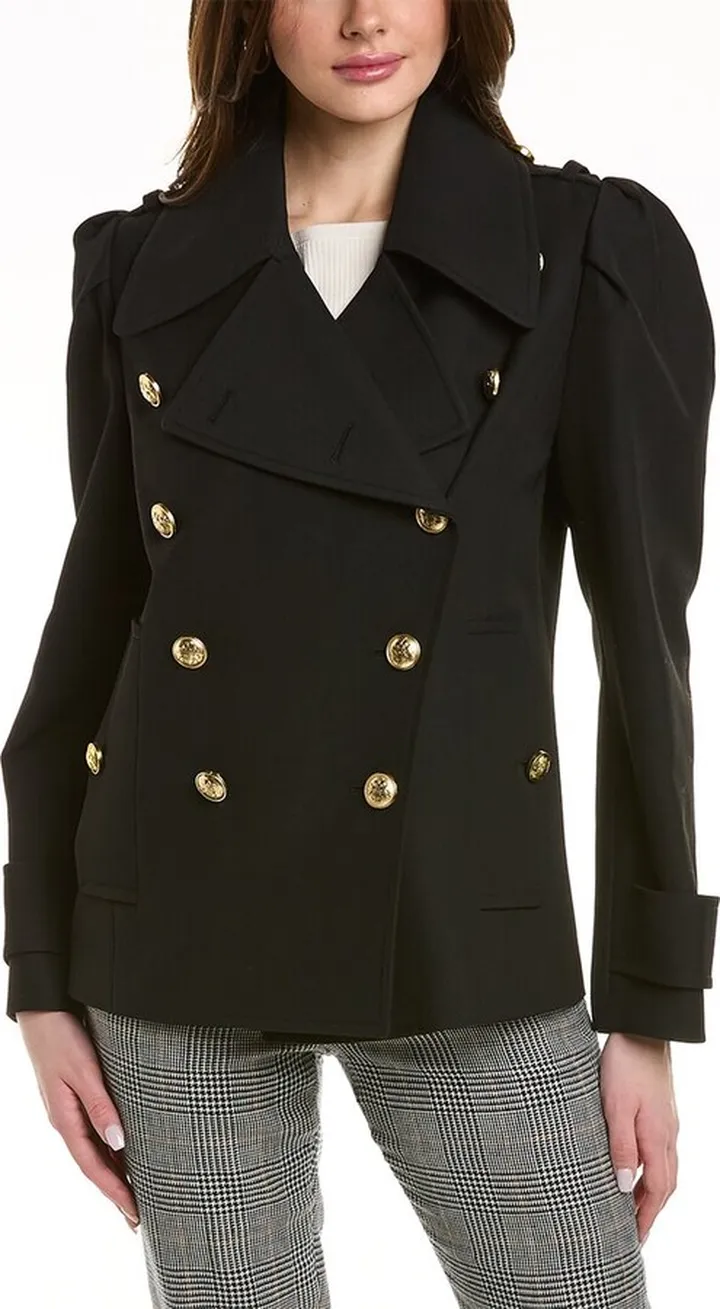 Michael Kors Woco Gab Wool-Blend Military Peacoat