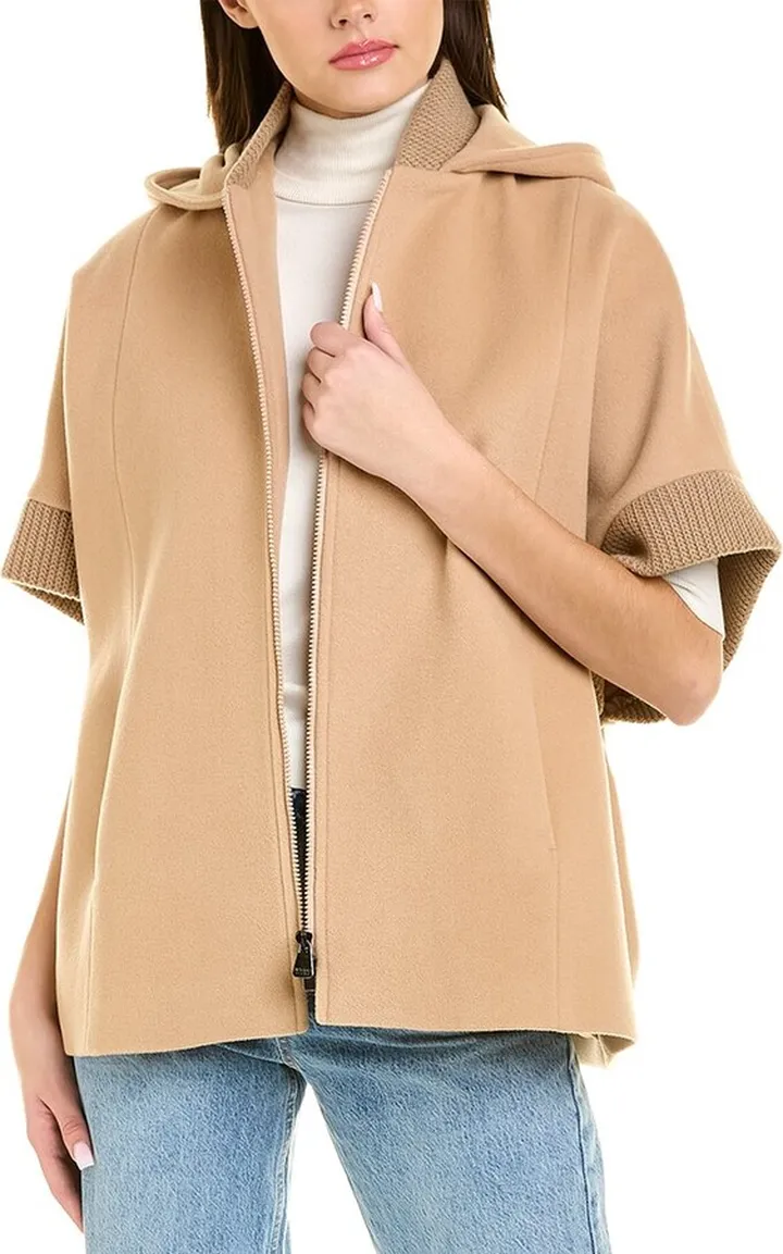 Cinzia Rocca Icons Wool & Cashmere-Blend Cape Coat