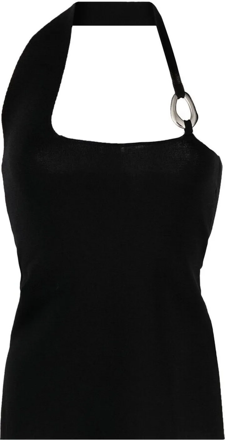 Aude asymmetric halterneck top