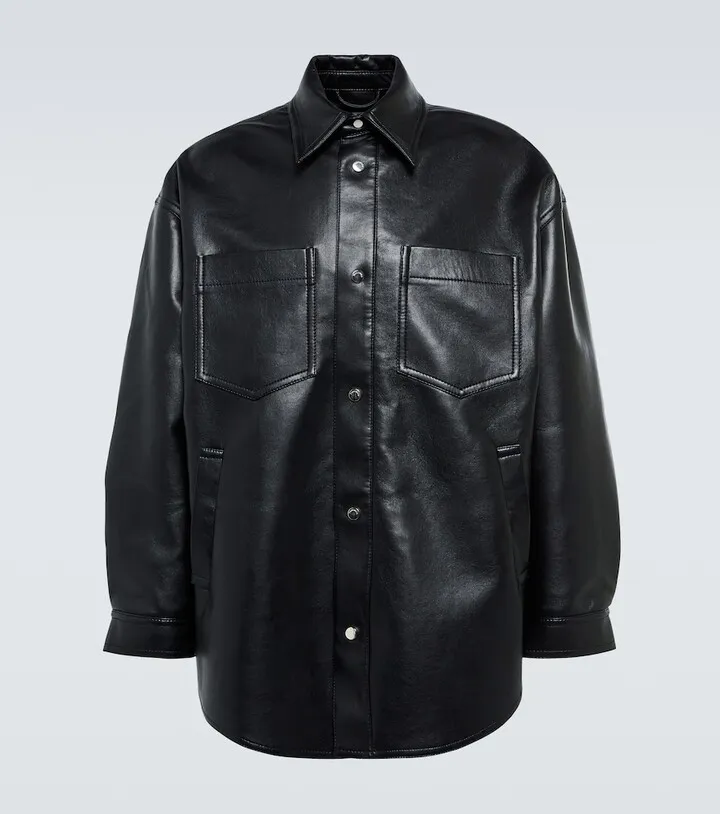 Martin faux-leather shirt jacket