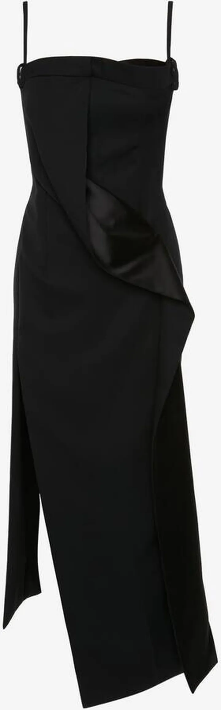 Women's Drape Slashed Cocktail Dress In Black